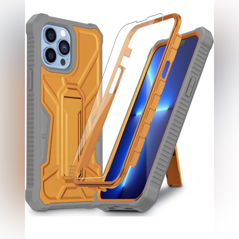 VEGO for iPhone 13 Pro Full Body Case, with Tempered Glass Screen Protector